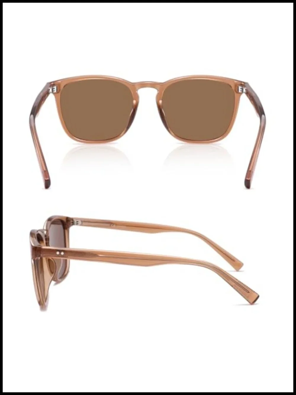 Unisex Rounded Square Polarized Sunglasses TR90 Frame UV400 Lightweight